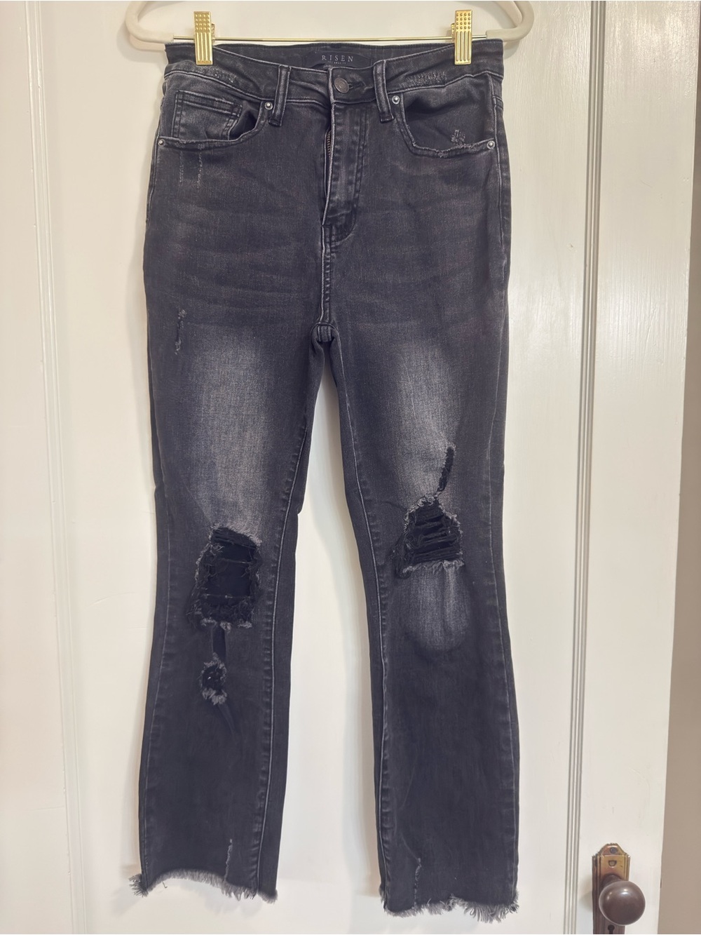 Risen Jeans Washed Black Distressed Jeans